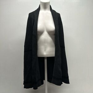 Vince Cardigan Sweater Open Front Cashmere Wool Blend Stretch Gray Size Small